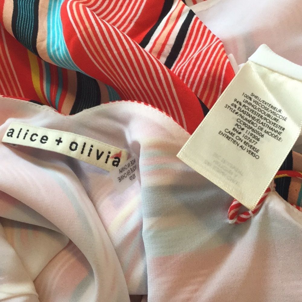 Alice + Olivia Kalia Striped Halter Tie-Back Dress - Picture 11 of 11